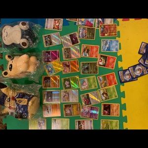 137 Card Pokémon mix lot with 2 plush.